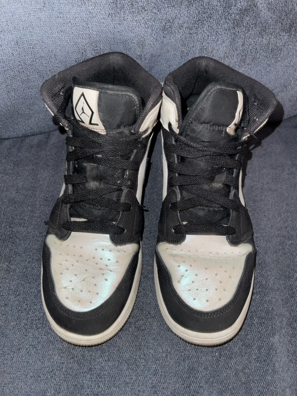 nike Black and White High-Top Sneakers size 7Y